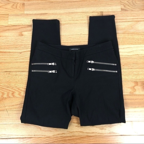 TROUVÉ black edgy zipper skinny jeans - Picture 8 of 8